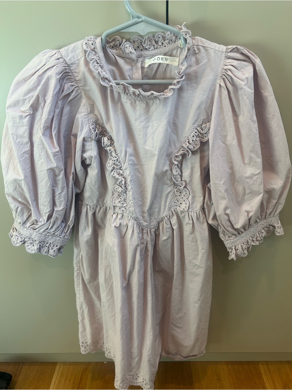 Doen Lavender Puff Sleeve Eyelet Dress girls 6